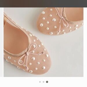 Pearl Embellished Ballet Flats